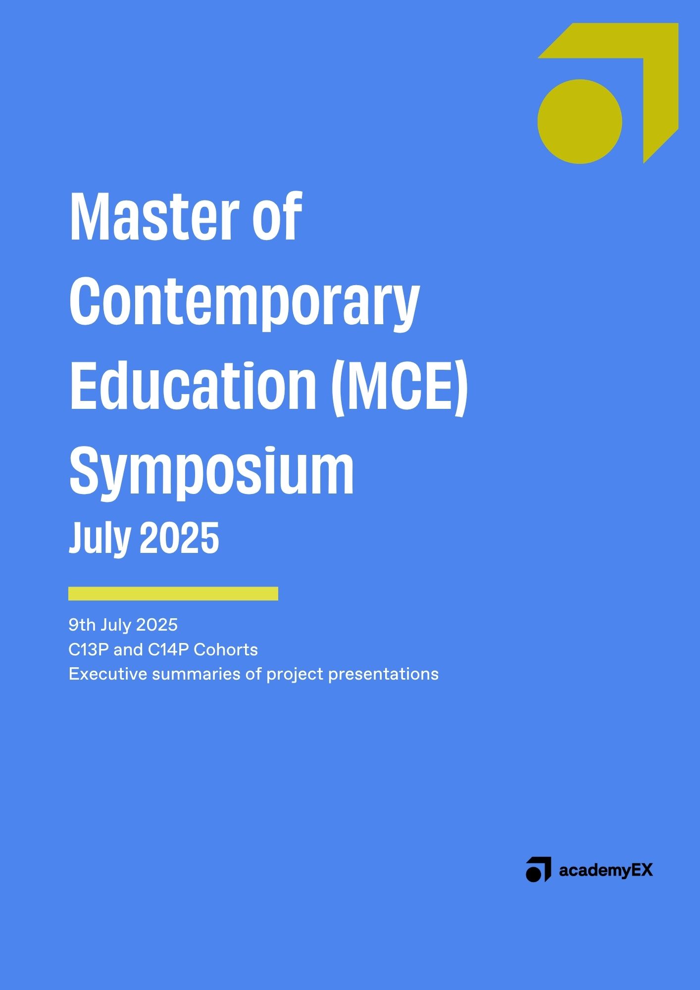 cover of the proceedings of MCE symposium 2025